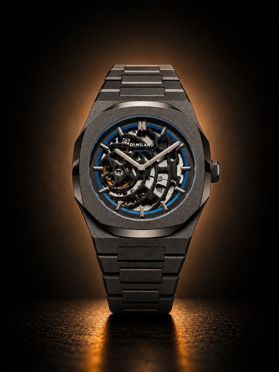Skeleton,Sandblast Blue 41.5mm